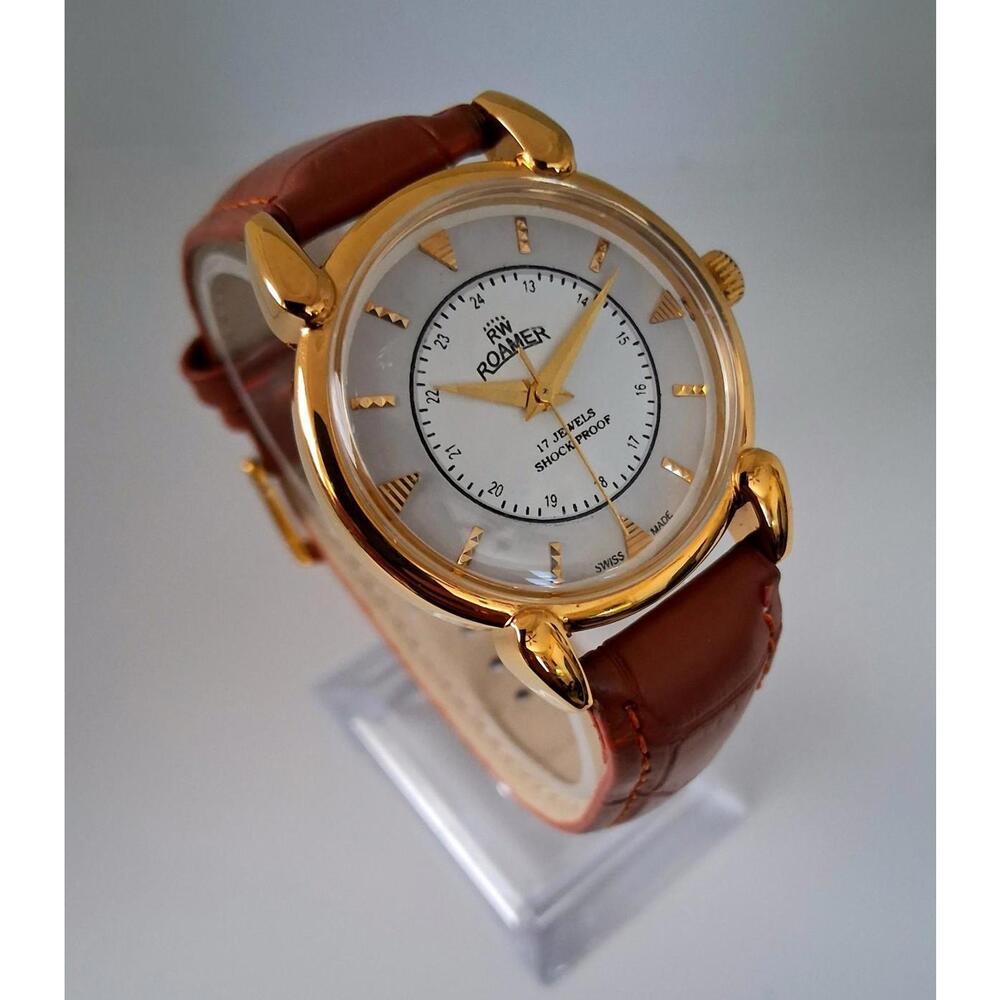 Vintage Roamer Men's‎ Leather Mechanical Watch RARE